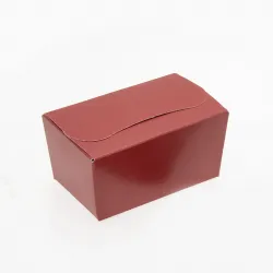 250g Fold Flat Ballotin; Warm Red